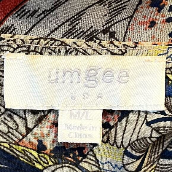 Umgee Women's Bohemian Kimono Jacket M Multicolor Geometric Fringe - Picture 8 of 9